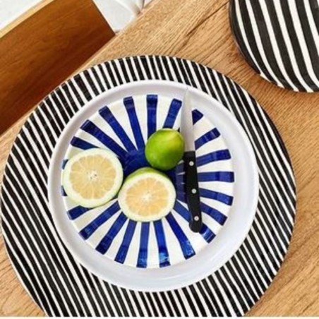 Assiette rayon en terre cuite artisanale
