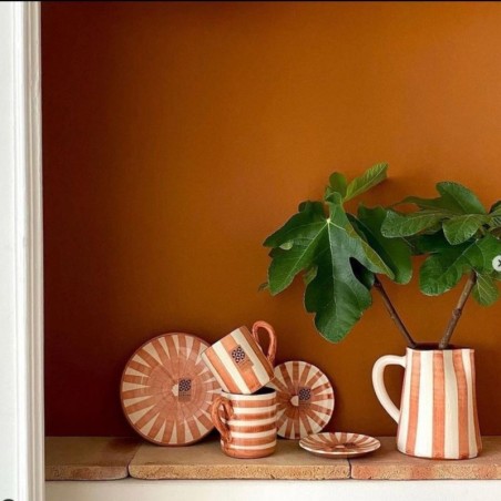 Assiette rayon en terre cuite artisanale
