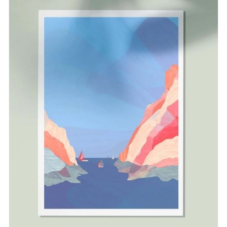 AZUL - Lila Lefranc - Affiche Calanque Bleue