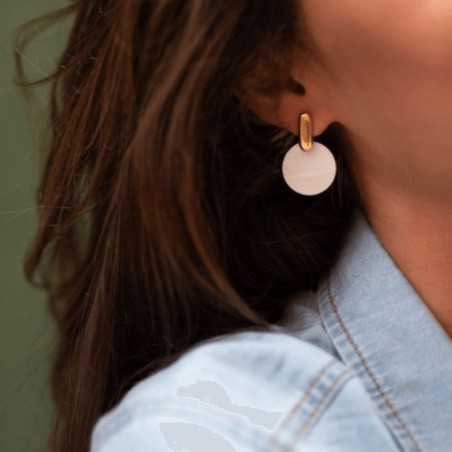 AZUL - LAURENCE M - Boucles d’oreilles La nacre ronde