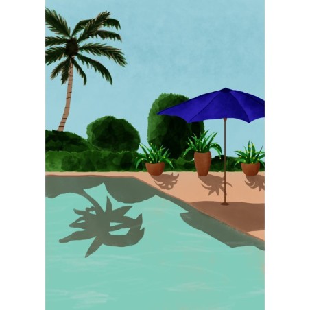 AZUL - EVA HALFERS - Journée d'été à la piscine illustration