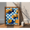 AZUL - EVA HALFERS - Oranges & damier bleu illustration