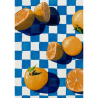 AZUL - EVA HALFERS - Oranges & damier bleu illustration