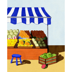 AZUL - EVA HALFERS - Le marché illustration