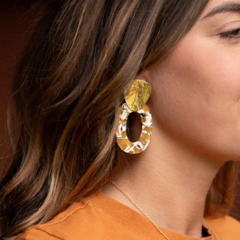 AZUL - LAURENCE M - Boucles d'oreille La Marbrée