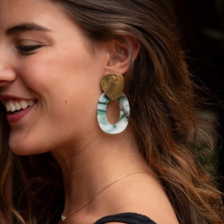 AZUL - LAURENCE M - Boucles d'oreille La Marbrée