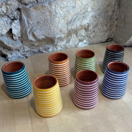 Petit vase vulcão lignes horizontales