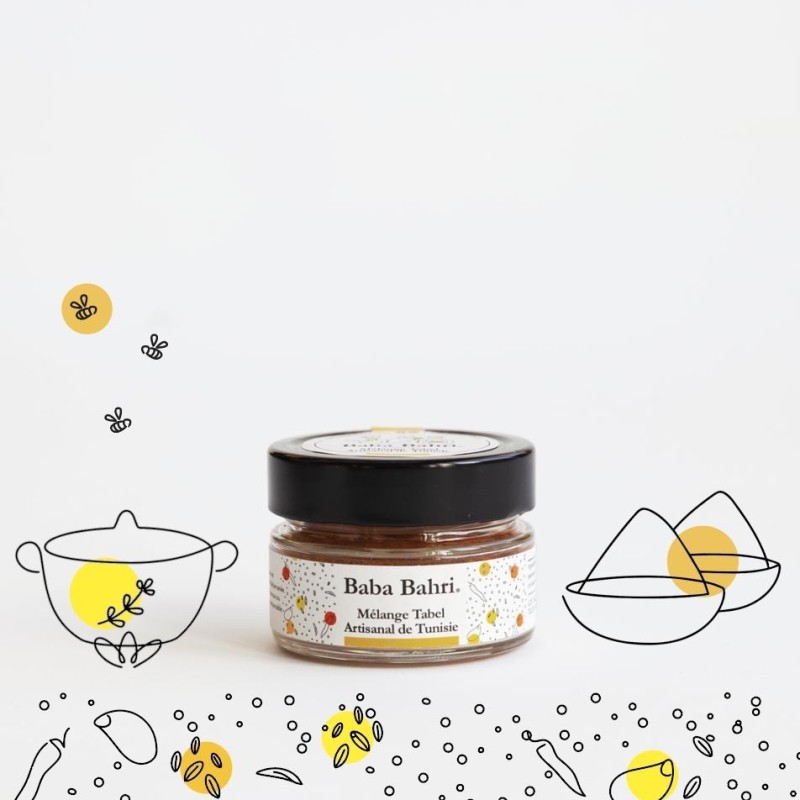 AZUL - BABA BAHRI - Tabel Artisanal de Tunisie