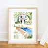 AZUL - Affiche Aquerella - La Bastide - Hortense Jessua
