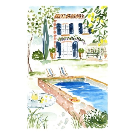AZUL - Affiche Aquerella - La Bastide - Hortense Jessua