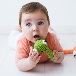AZUL - Hochet Crochet Grenouille - Fait main - APunt Barcelona