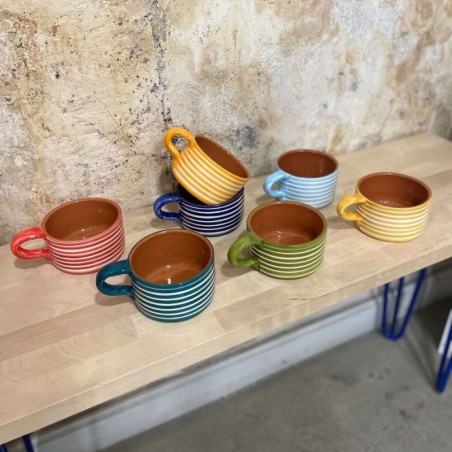 Grand mug à thé lignes horizontales