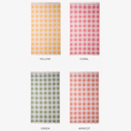 AZUL - Plaid de plage en gaze de coton - The Barine