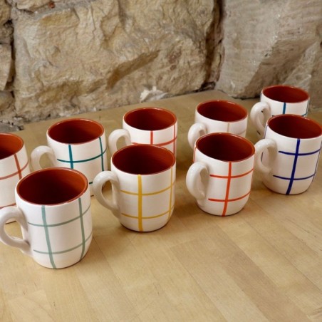 Grand mug arrondi quadrillé