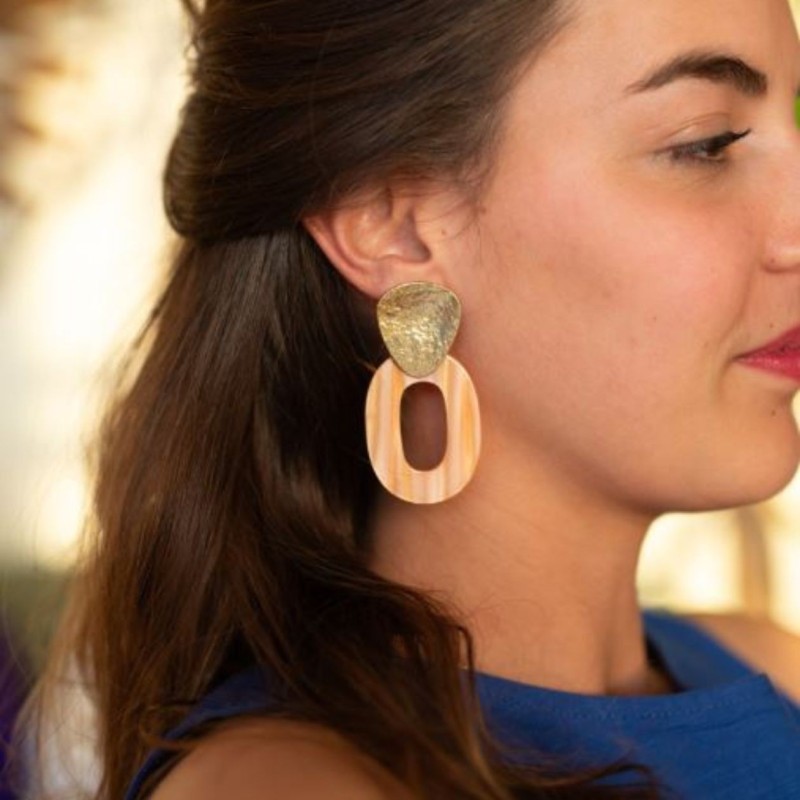 AZUL - LAURENCE M - Boucles d'oreille La Marbrée