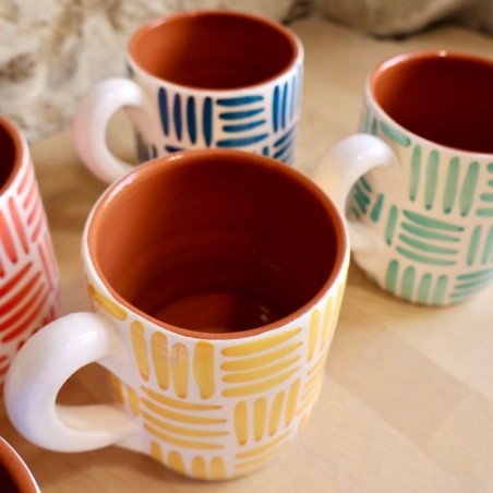 Grand mug arrondi ethnic