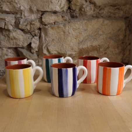 Grand mug arrondi lignes claires / foncées