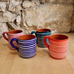 Grand mug arrondi lignes horizontales