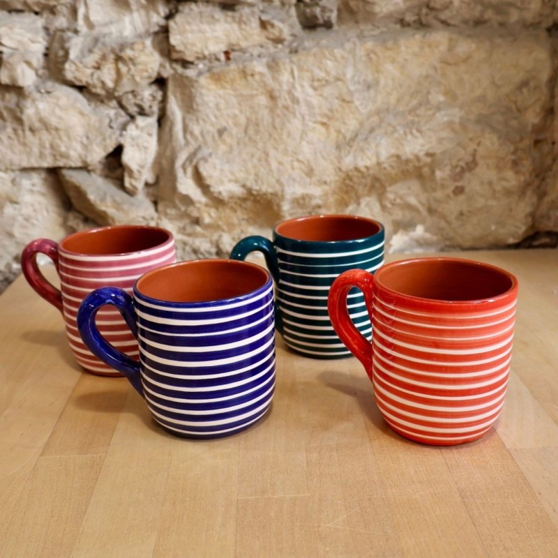 Grand mug arrondi lignes horizontales