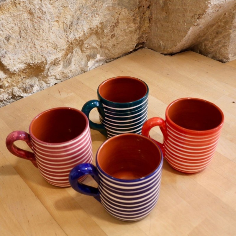 Grand mug arrondi lignes horizontales