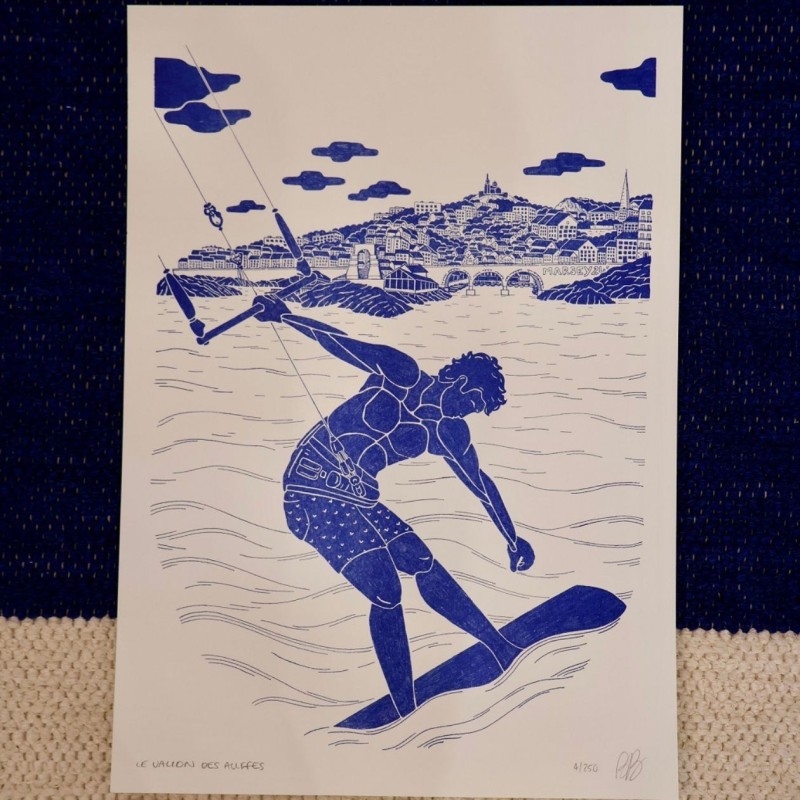 AZUL - Bérengère Bouan - Illustration Illustration Marseille Olympique 2024 Bleu