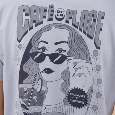 T-shirt Café de la plage bleu - Lyoum