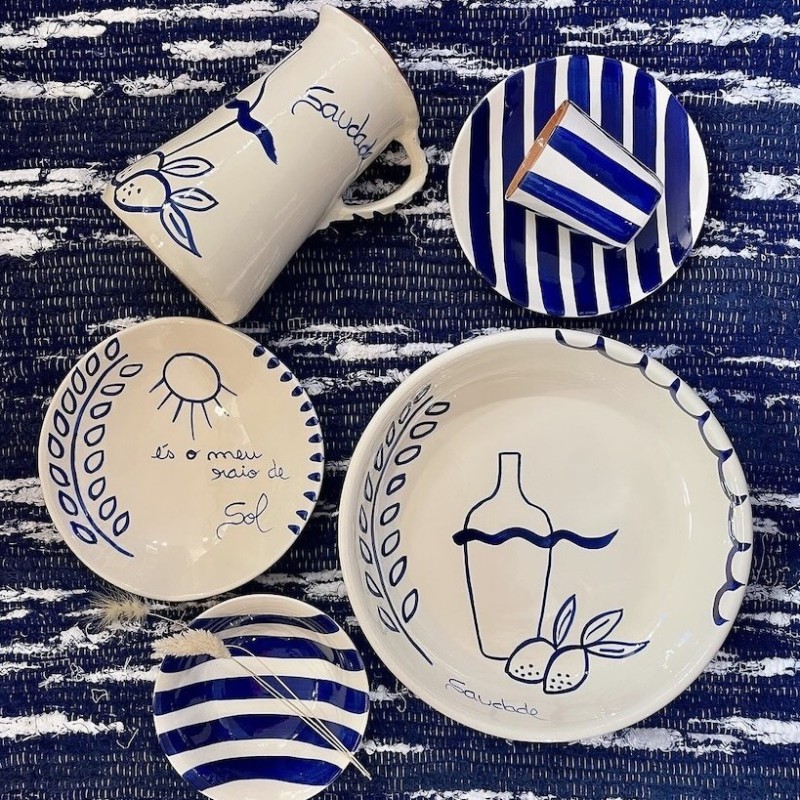 AZUL - Grande Assiette "Es o meu raio de sol" Saudade Azul - Ollarus