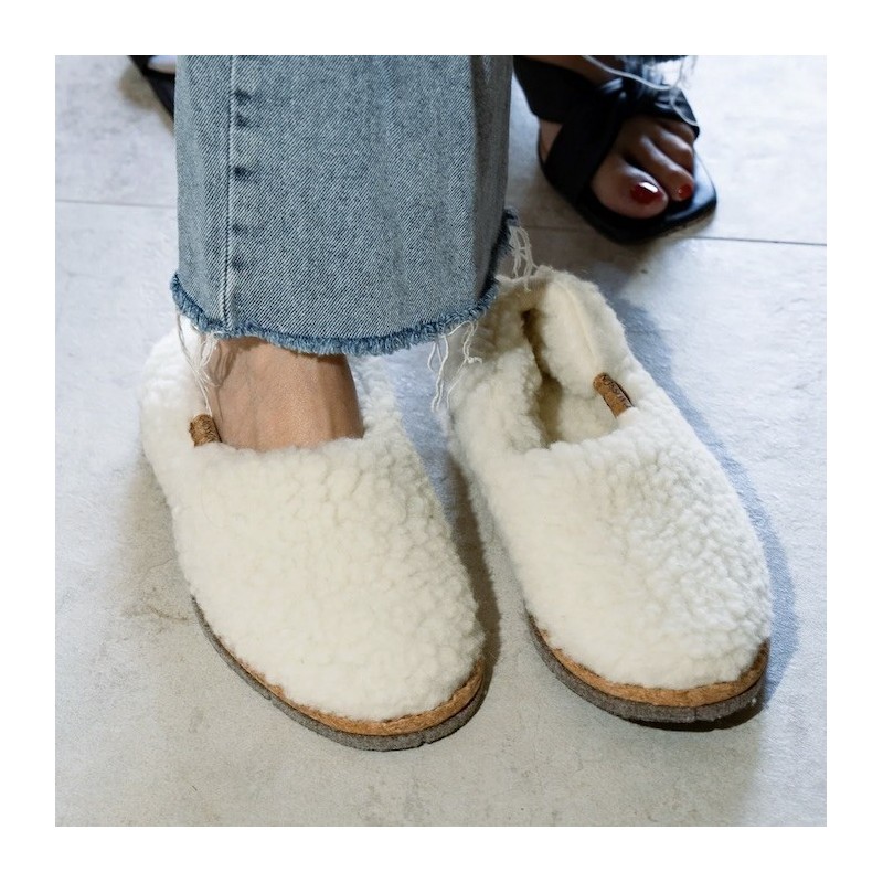 AZUL - Chausson Marcel Fluffy Crème - CAUSSÜN