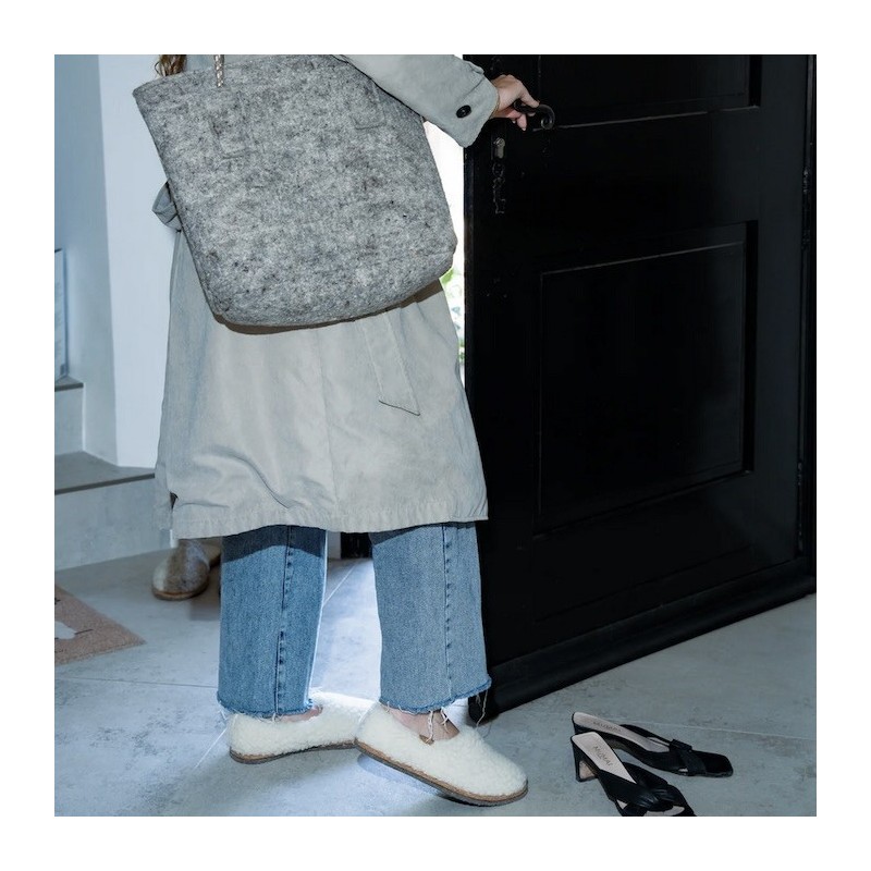 AZUL - Chausson Marcel Fluffy Crème - CAUSSÜN