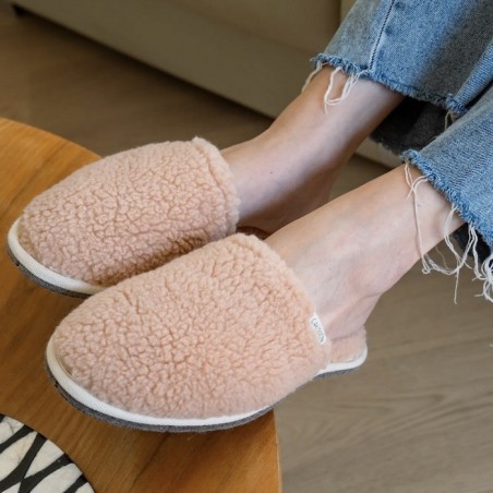 AZUL - Pantoufle Simone Fluffy Nude - CAUSSÜN