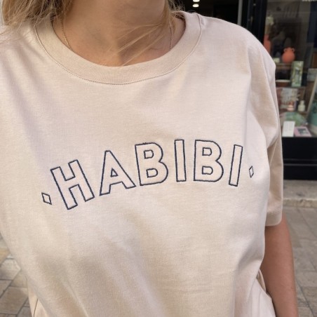 AZUL - T-Shirt Loose Habibi Ecru - LYOUM