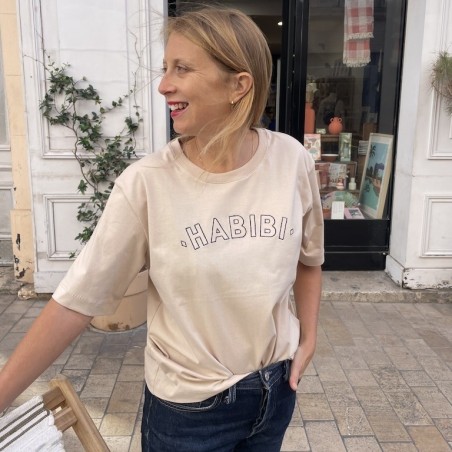 AZUL - T-Shirt Loose Habibi Ecru - LYOUM