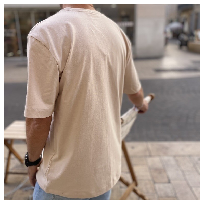 AZUL - T-Shirt Loose Habibi Ecru - LYOUM