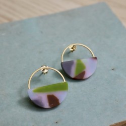 AZUL - Boucles d'oreilles créole demi-lune - Beira