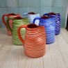 Pichet lignes horizontales en terre cuite artisanale - 1L