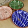 Plat trait en terre cuite artisanale