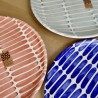 Assiette trait en terre cuite artisanale