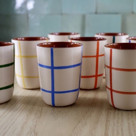Tasse à café quadrillée