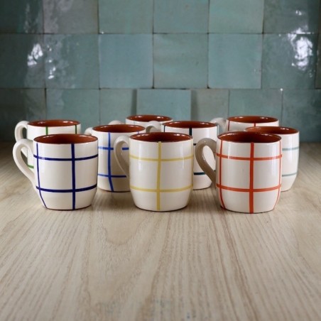 Petit mug arrondi quadrillé