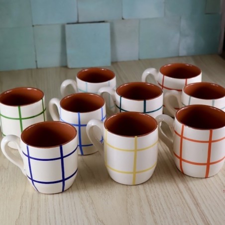 Petit mug arrondi quadrillé