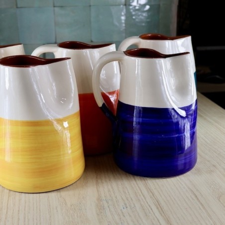 Pichet bicores en terre cuite artisanale - 1L