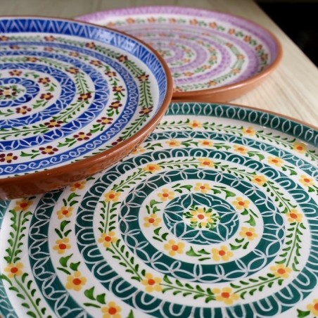 AZUL - A LOJA DA CERAMICA - Plat à Pizza Flores