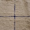 Grand tapis peludo crème - Quadrillé bleu
