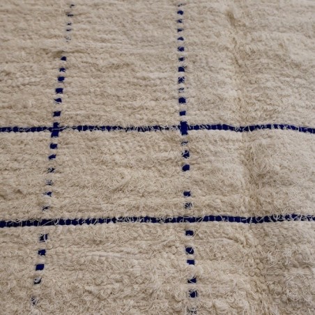 Grand Peludo Crème - Rectangle Bleu