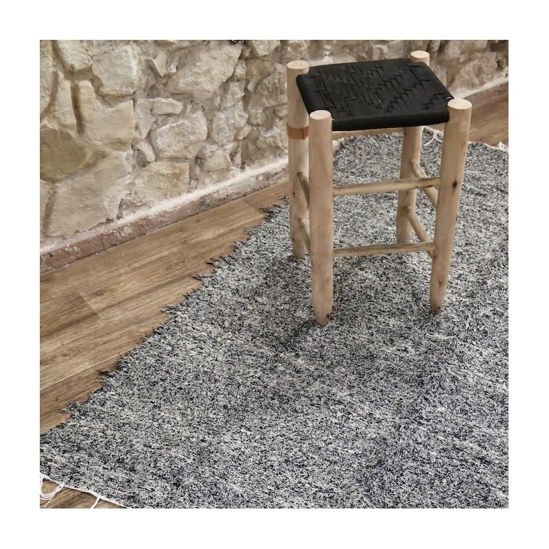 Grand tapis peludo Preto