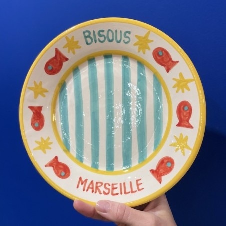 Assiette décorative - Bisous Marseille