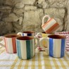 Tasse à café lignes claires / foncées avec anse