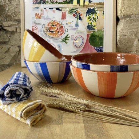 Saladier rond lignes claires / foncées ⌀ 22cm