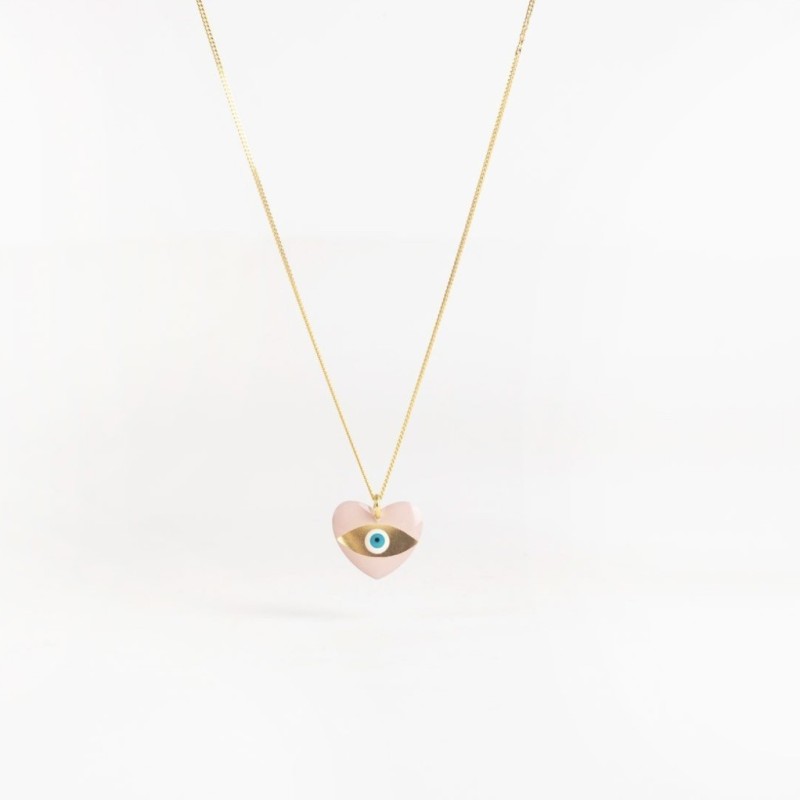 AZUL - Bord de l'eau - Collier cœur - Œil grec