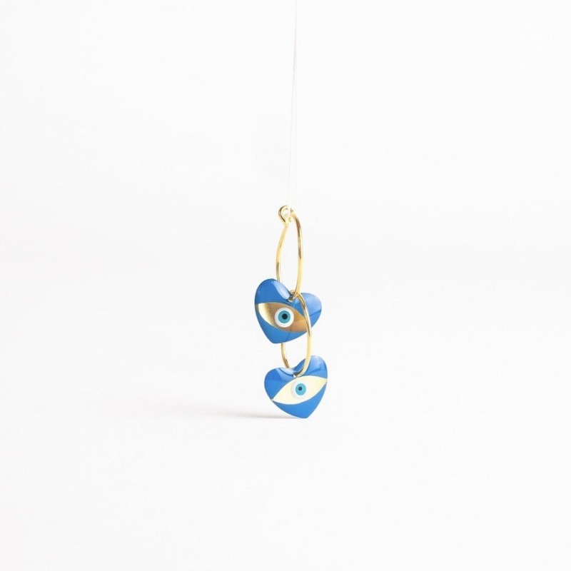 Boucles d'oreilles cœur - Œil grec